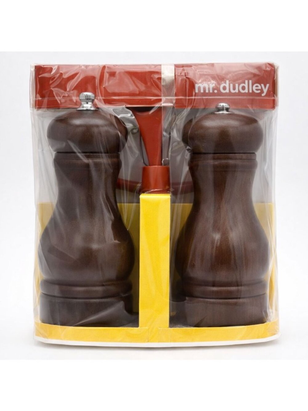 Vintage Mr. Dudley Salt Shaker Pepper Mill Set NIB Wood MCM Mr D 2A NOS Grinder